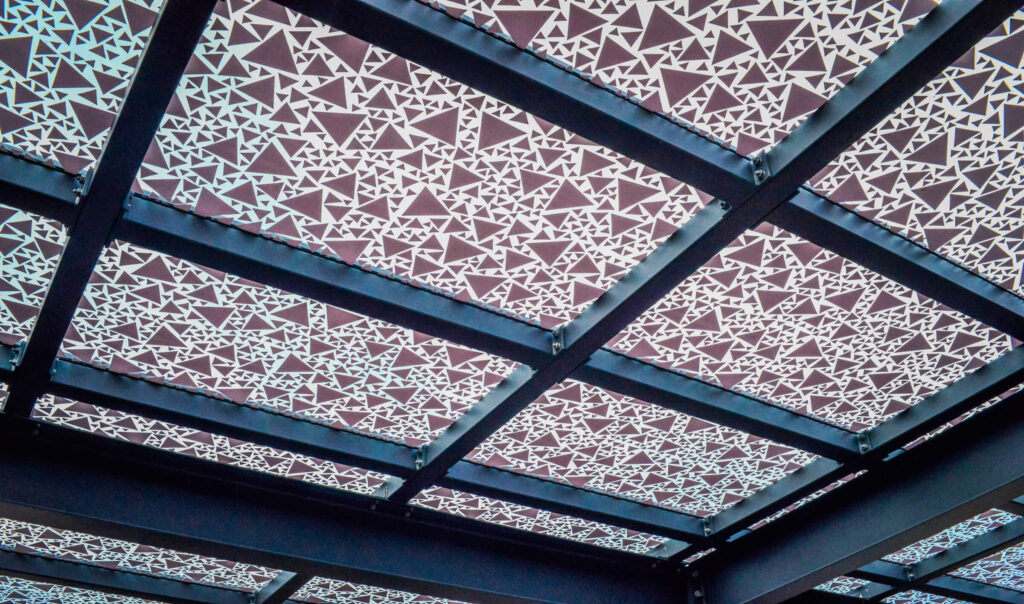 Konstruktion des Sonnenschutzes der Stadtwerke Hof